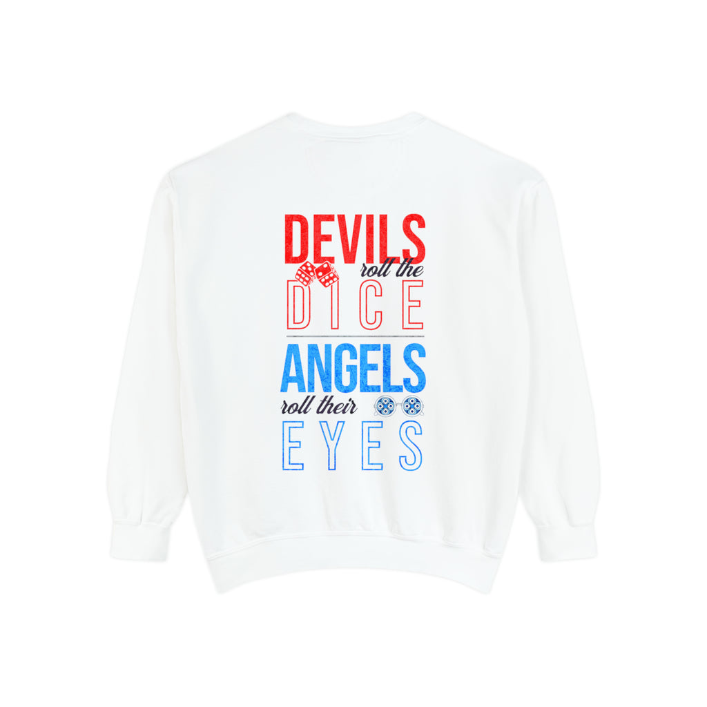 White long sleeve tee with "Cruel Summer" inspired design featuring Taylor Swift's lyrics on the back and a small emblem on the front.