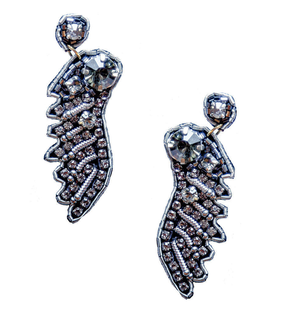 Just Wing It Onyx Earrings featuring black stones and wing details.