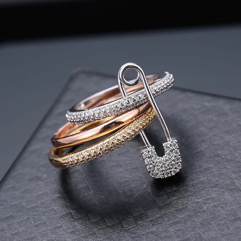 Gold and silver stackable rings for women