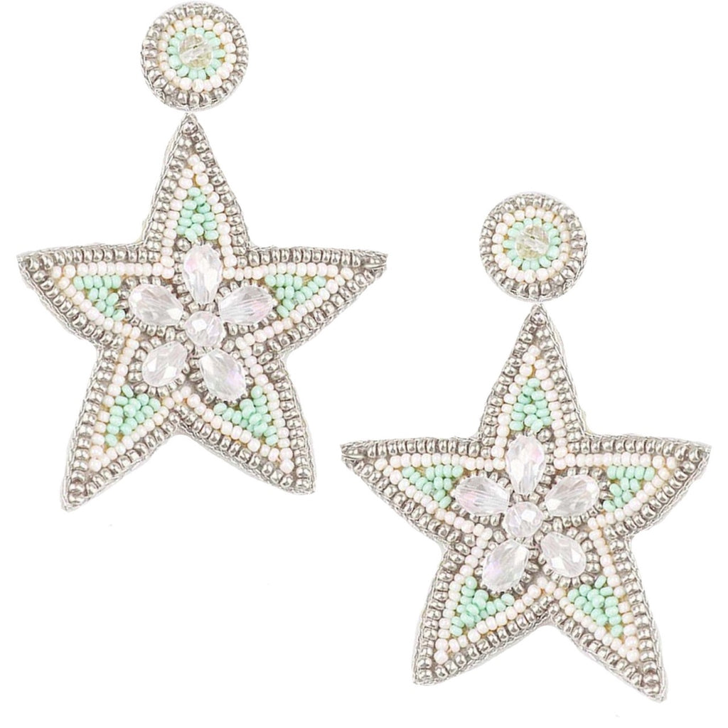 Lightweight statement earrings with star design, sparkly rhinestones, and silver accents, perfect for adding a playful touch to any outfit.