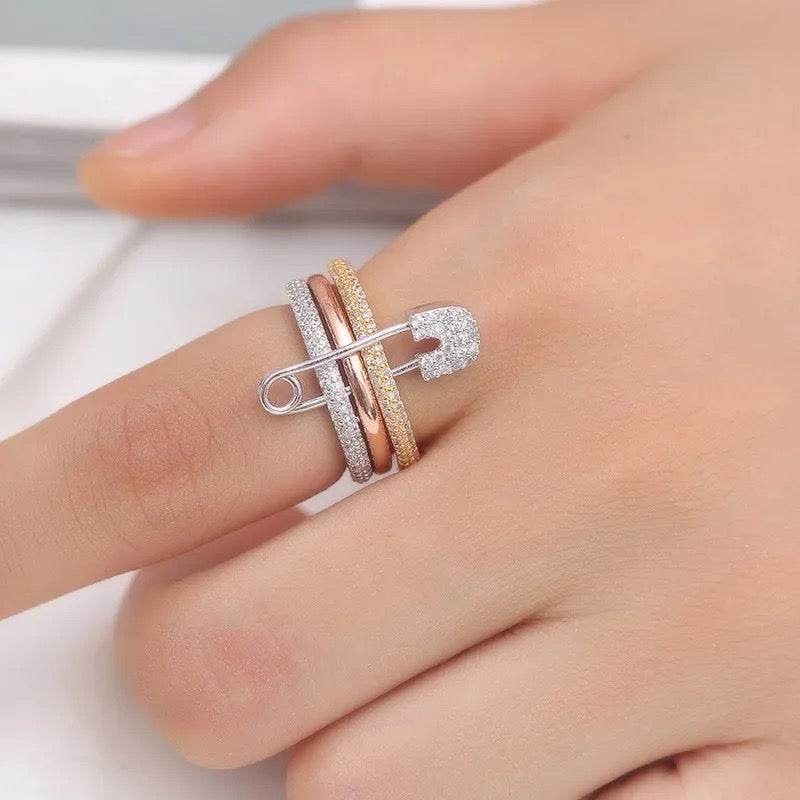 Elegant jewelry featuring safety pin design