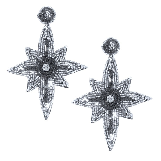 Lightweight star earrings with glittering beads and unique emoji patches, ideal for adding sparkle to any ensemble.